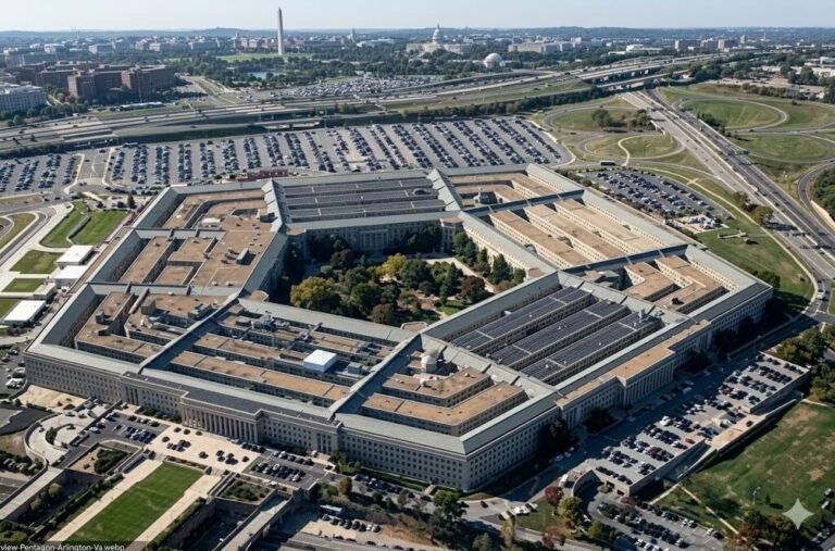 The aerial view of the Pentagon, Arlington, Virginia.
