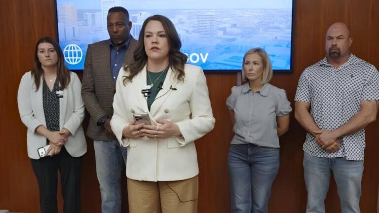 Midland officials spoke briefly at a press conference